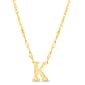 Sterling Silver Gold Polished K Initial Pendant Necklace - image 1