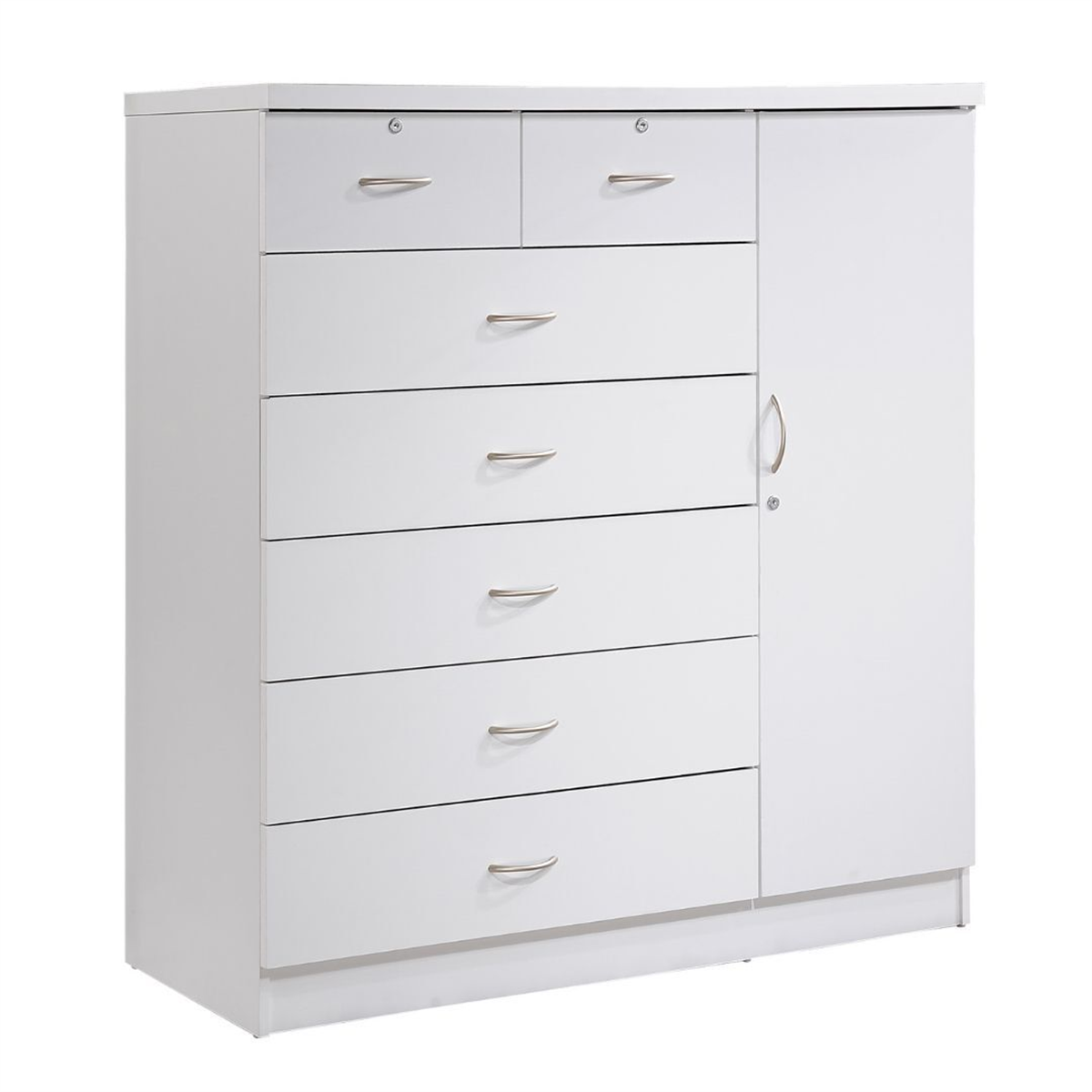L''Baiet 47in Wide 7-Drawer Dresser with Locking Drawers & Shelves