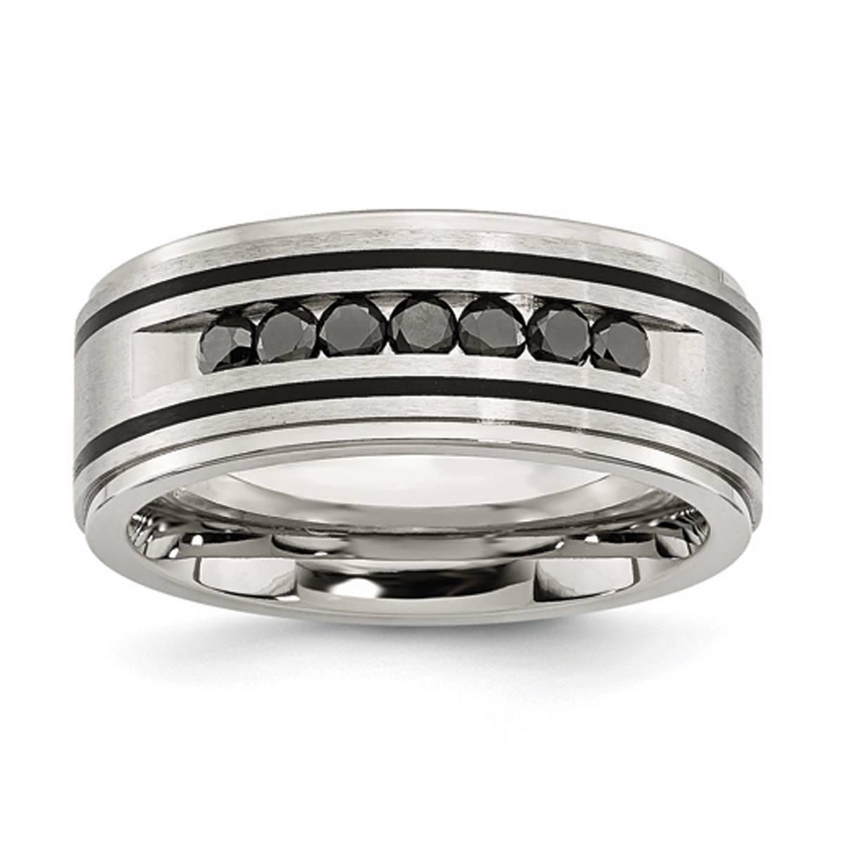 Mens Gentlemen’s Classics™ Black Diamond Center Wedding...