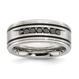 Mens Gentlemen's Classics(tm) Black Diamond Center Wedding Band