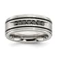 Mens Gentlemen's Classics&#40;tm&#41; Black Diamond Center Wedding Band - image 1