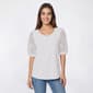 Womens Love Scarlet Short Puff Floral Sleeve Blouse - image 1