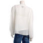 Juniors A. Byer Long Sleeve Clip Dot Ruffle Front Blouse - image 3
