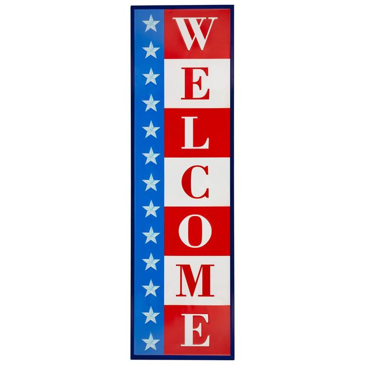 Northlight Seasonal Americana "Welcome" Metal Porch Board Sign