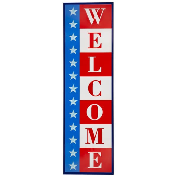 Northlight Seasonal Americana "Welcome" Metal Porch Board Sign