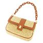 Tommy Bahama Raffia Flap Bag w/ Double Leather Strap - image 5