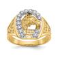 Mens Gentlemens Classics&#40;tm&#41; 14kt. Two-Tone Gold Diamond Horse Ring - image 1