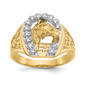 Mens Gentlemens Classics(tm) 14kt. Two-Tone Gold Diamond Horse Ring - image 1