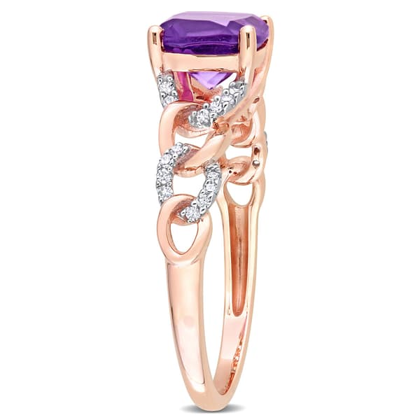 Gemstones Classics&#8482; 10kt. Rose Gold Africa Amethyst Link Ring