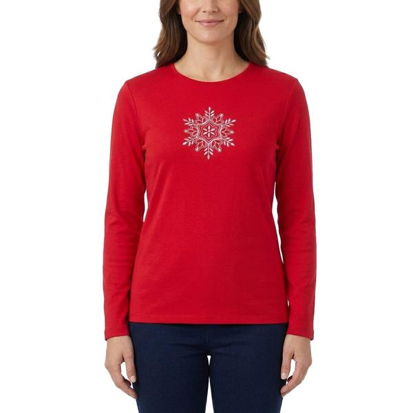 Womens MCCC Sportswear Leaf Snowflake Long Sleeve Tee - image 