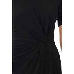 Womens MSK Short Sleeve Side Twist Solid Midi Dress