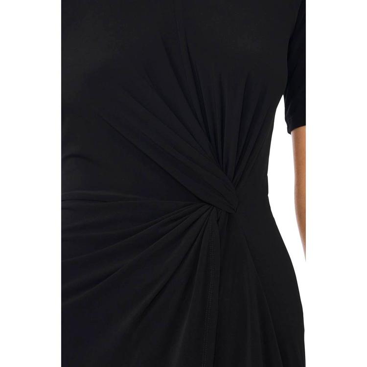 Womens MSK Short Sleeve Side Twist Solid Midi Dress