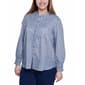 Womens NY Collection Long Sleeve Chambray Button Down - image 1