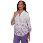 Womens Alfred Dunner Grand Bazaar Floral Button Down Blouse - image 3