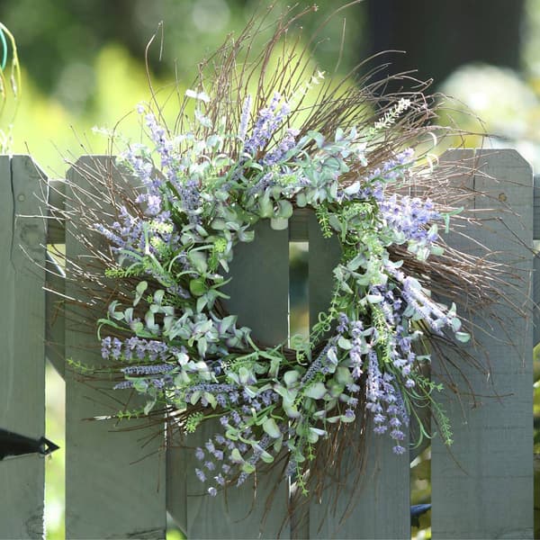 Melrose 30.5in. Mixed Floral Twig Wreath