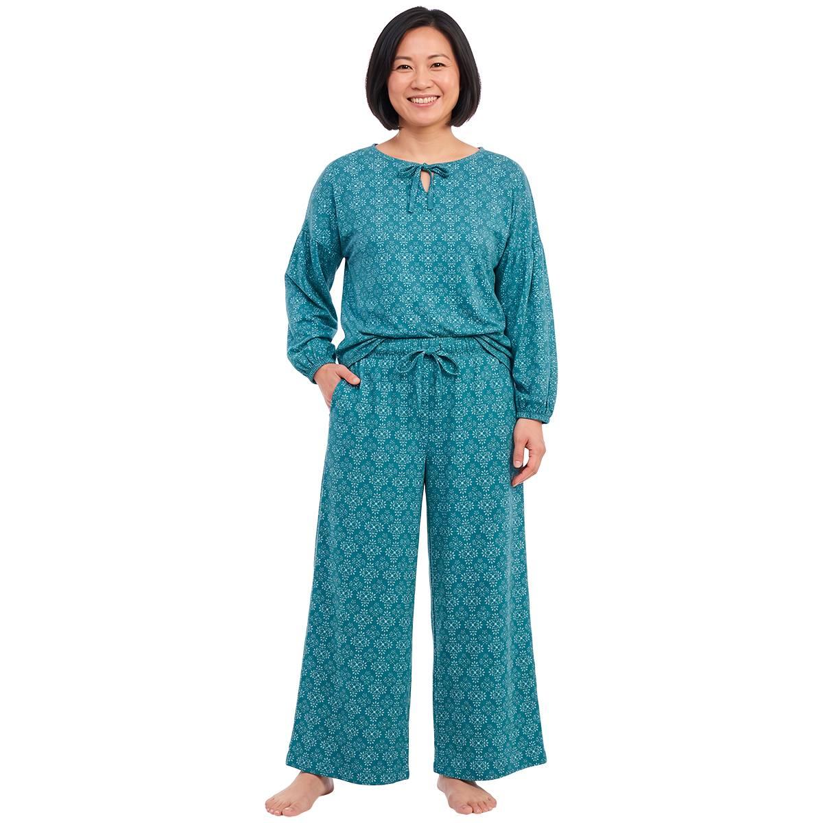 Womens MUK LUKS(R) Woodblock Tile Volume Sleeve Pajama Set