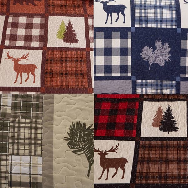 FreshFolds 3pc. Lodge Patchwork Bedspread Quilt Set