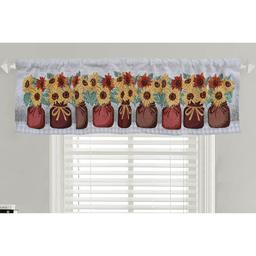 Sunflower Mason Jar Tapestry Valance - 54x15