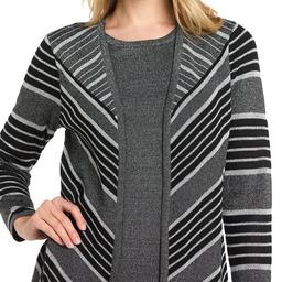 Womens R&M Richards Long Sleeve Stripe Sweater Dress