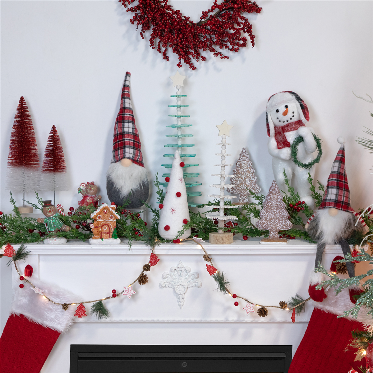 Northlight Plush Christmas Cone Tree with Pompom Ornaments