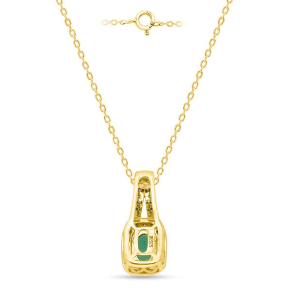 Gemstone Classics™ Created Emerald Lab Grown Diamond Pendant