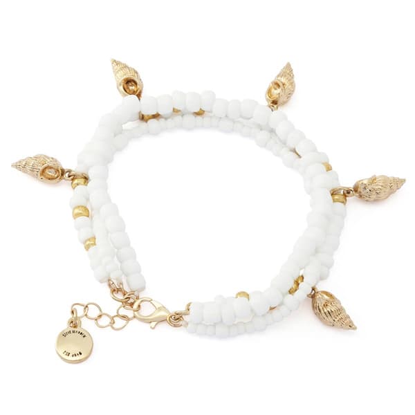 Steve Madden Vintage Luxe Shell Beaded Layered Bracelet
