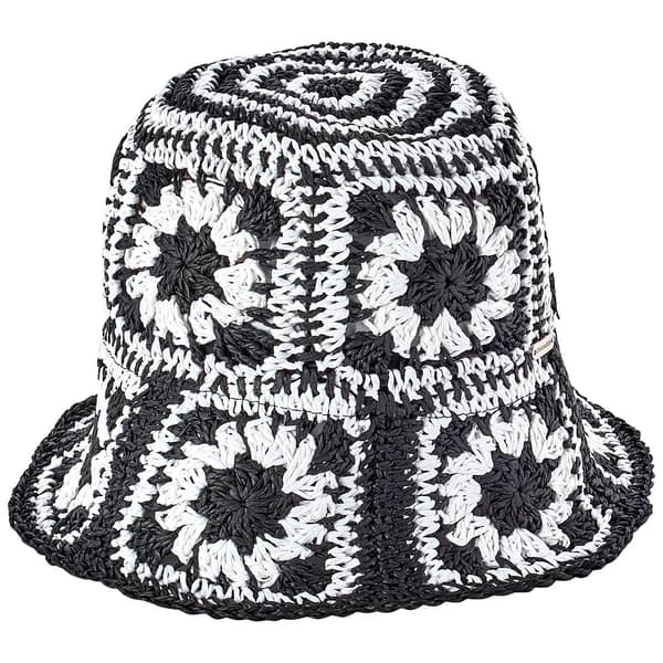 Womens Steve Madden Patchwork Straw Bucket Hat - image 