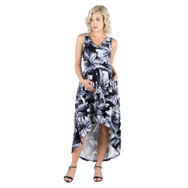 Plus Size 24/7 Comfort Apparel Sleeveless Maternity Hi Low Dress - image 