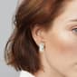 Napier 20.5mm Gold-Tone Blue & White Spring Blooms Hoop Earrings - image 3