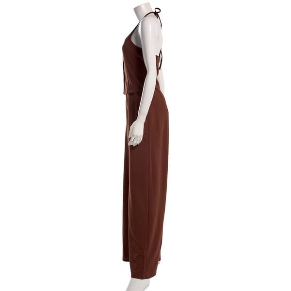 Juniors Madden Girl Knit Halter Button Front Vest Jumpsuit