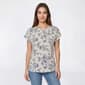 Womens Cure Short Sleeve Floral Crepe Keyhole Neck Blouse - image 1