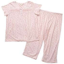 Womens Laura Ashley&#40;R&#41; Short Sleeve Mini Ivy Blossoms Pajama Set