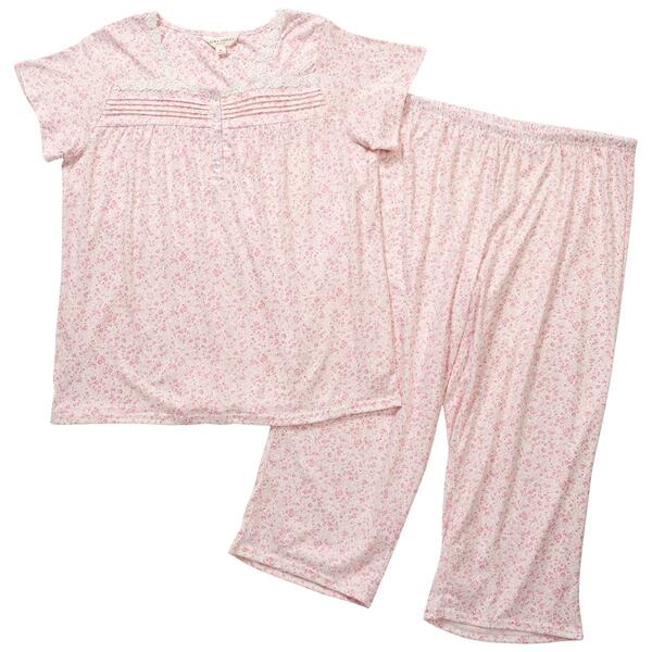 Womens Laura Ashley&#40;R&#41; Short Sleeve Mini Ivy Blossoms Pajama Set - image 
