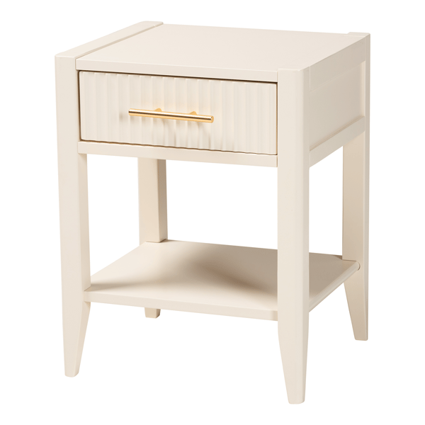 Baxton Studio Primrose Mid-Century Wood 1-Drawer Nightstand - image 