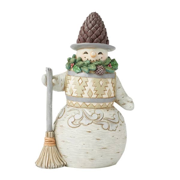 Jim Shore Woodland Glen Snowman Pinecone Hat Christmas Figurine - image 