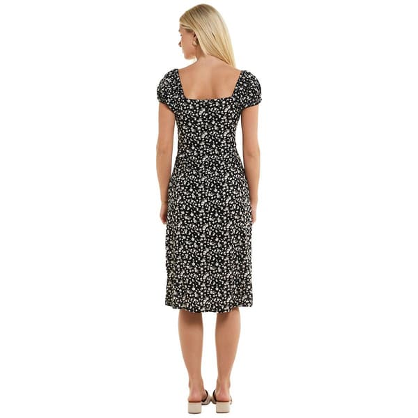 Juniors Madden Girl Challis Puff Sleeve Midi Dress