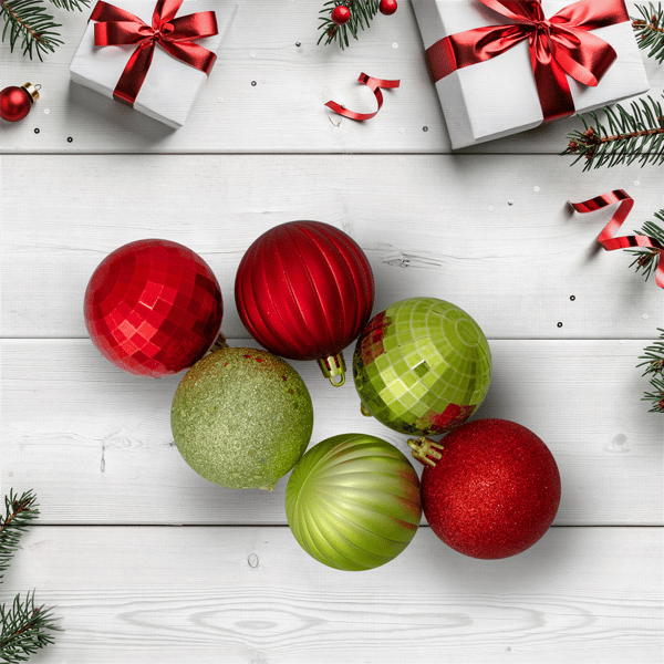 Northlight 100ct. Red & Green 3-Finish Christmas Ball Ornaments