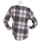 Womens Tru Self Long Sleeve Twist Front Hacci Plaid Tee - image 2