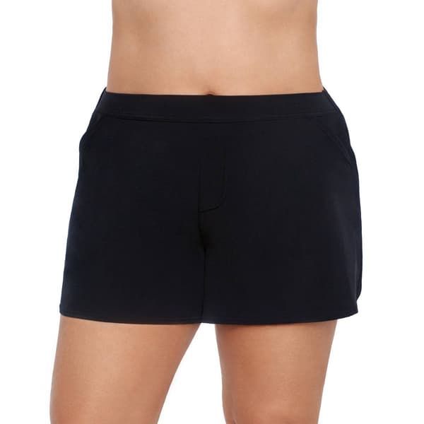 Plus Size American Beach Solid Boardshorts Swim Bottoms w/Pockets - image 