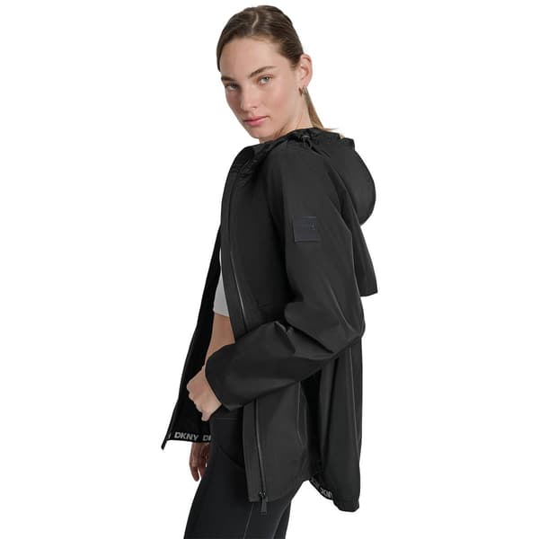 Womens DKNY Sport Logo Embellished Front Zipper Windbreaker