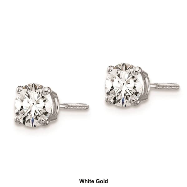 Pure Fire 14kt. Gold 1ctw. 4-Prong Diamond Screw-Back Earrings