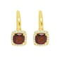 Gianni Argento Gold Plated Garnet Cushion Lever Back Earrings - image 1