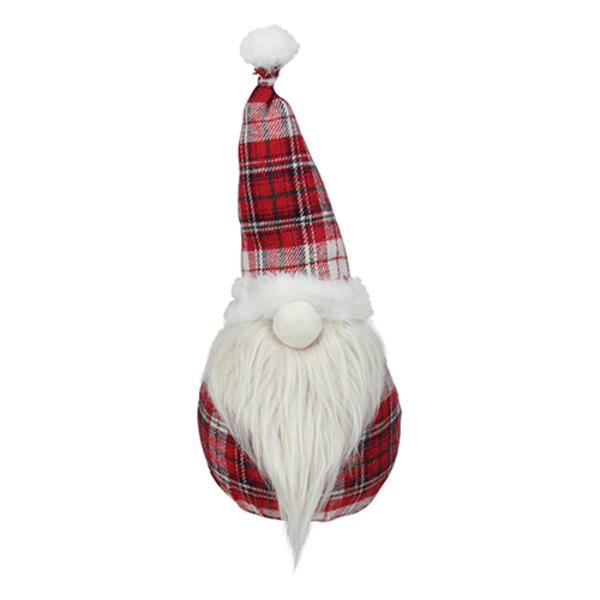 Northlight Seasonal White Plaid Sitting Santa Gnome Figure - image 