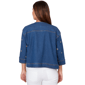 Petite Ruby Rd. Set Sail Grommet Detail Stretch Denim Jacket - image 1