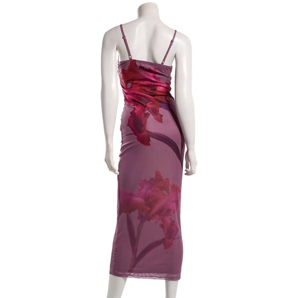 Juniors Madden Girl Floral Placement Lace Trim Midi Dress