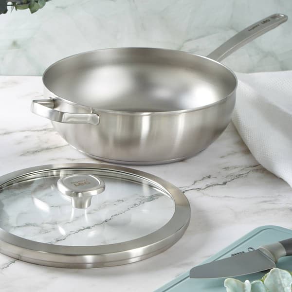 BergHOFF Graphite Stainless Steel 11in. Wok Pan w/ Glass Lid