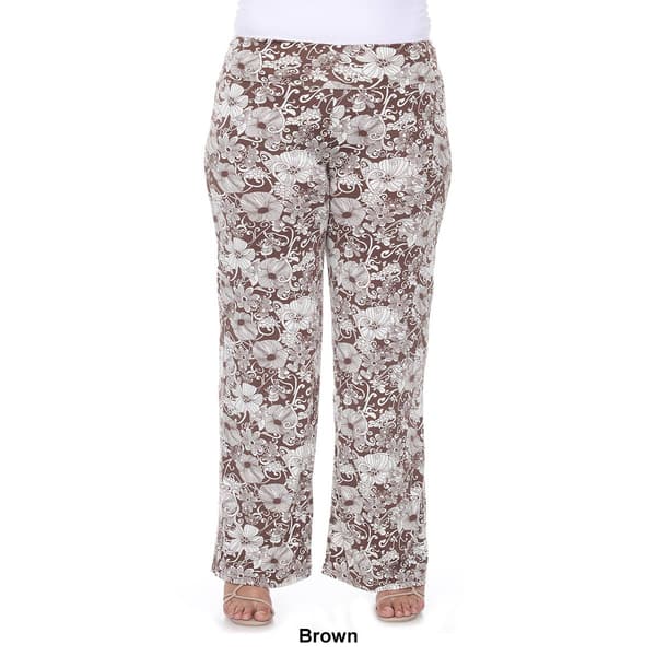 Plus Size White Mark Floral Paisley Palazzo Pants