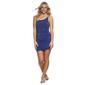 Juniors Crystal Doll Grecian Shoulder Chain Strap Ruch Slip Dress - image 1