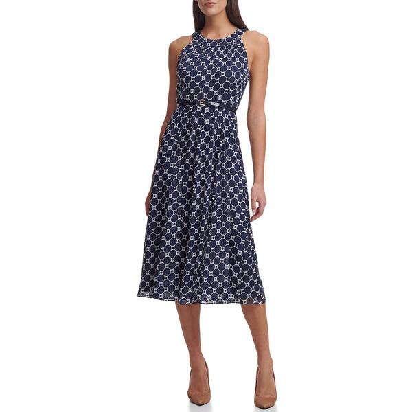 Womens Tommy Hilfiger Sleeveless Halter Neck Chiffon Midi Dress - image 