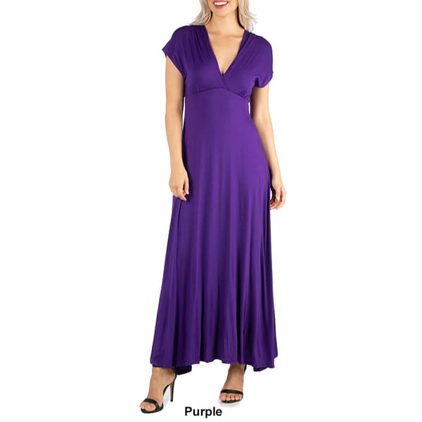 Womens 24/7 Comfort Apparel Cap Sleeve Maxi Dress